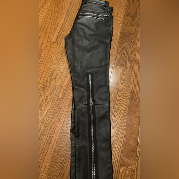 Paul Smith *RARE* Moto Leather Trousers Size 30/31 Silver Zips “Look 46” AW19 - Picture 3 of 17